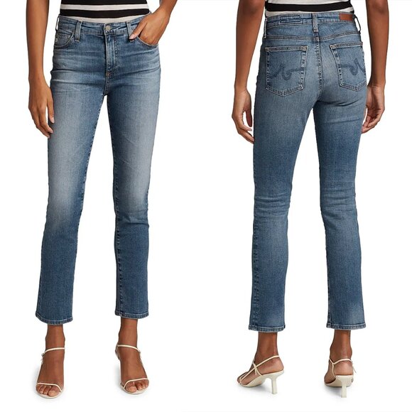 AG AG-ED Denim Mari High-Rise Stretch Straight-Leg Jeans in 18 Yrs Pride, 25R - Picture 3 of 9
